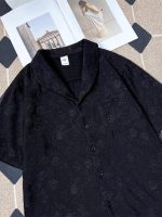 Unisex Lazy Style Jacquard Loose Short Sleeve Shirt - Image 3