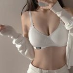 Women’s Cotton Bra – Gathered, Wire-Free, Thin, Comfortable, Anti-Sagging with Side Support - Image 9