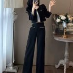 Chic Two-Piece Set for Women – Elegant Top and Wide-Leg Pants Outfit