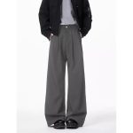American Retro Black Fleece-Lined Wide-Leg Trousers – Men's Loose Fit Straight Casual Pants for Autumn & Winter - Image 6
