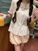 Petite Preppy Shirt & Skirt Two-Piece Set – 2025 Summer Youthful College Style Outfit - Image 4