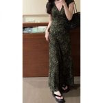 French Green Vintage Floral Maxi Dress - Image 7