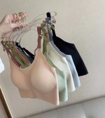 Seamless Contrast Color Latex Cotton Bra – Breathable, Fixed Cup, Side Lift - Image 9