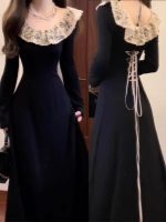 Women’s Elegant Black Knit Maxi Dress - Image 4