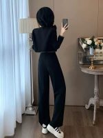 Chic Two-Piece Set for Women – Elegant Top and Wide-Leg Pants Outfit - Image 5