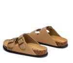 Unisex Cork Sole Suede Sandals – Flat Non-Slip One-Strap Slippers for Beach, Outdoor & Home - Image 3