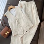 Korean Style Two-Piece Set – Sleeveless Vest and Wide-Leg Pants - Image 2