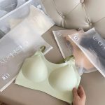 Seamless Contrast Color Latex Cotton Bra – Breathable, Fixed Cup, Side Lift - Image 8