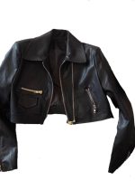Women’s Black Vintage Short PU Leather Jacket - Image 6