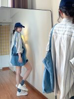 Women’s Blue Striped Shirt Jacket – Japanese Style Niche Fashion Outerwear - Image 6