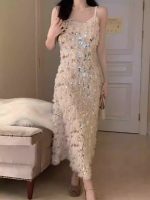 French Style Jacquard Embroidered Slip Dress – Elegant Spring Summer Women's Midi Dress - Image 5