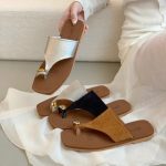 Elegant Toe Ring Flat Sandals – Fashion Casual Slip-On Beach Slides for Women - Image 19