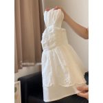 White V-Neck Jacquard Camisole – Slim Fit French Style Doll Top - Image 3