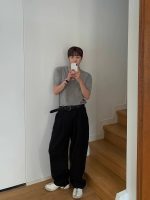 Linen Blend Relaxed Straight-Leg Trousers for Men - Image 4