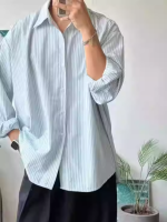 Italian Neapolitan Style Slim Fit Striped Shirt – Men's Light Luxury Long Sleeve Dress Shirt - Image 8