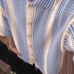 Color Block Hollow Knit Short Sleeve Cardigan
