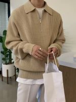 Men’s Oversized Half-Zip Polo Knit Sweater - Image 4