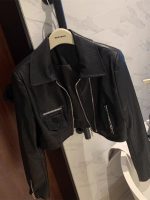 Women’s Black Vintage Short PU Leather Jacket - Image 2