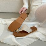 Elegant Toe Ring Flat Sandals – Fashion Casual Slip-On Beach Slides for Women - Image 20