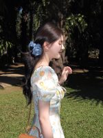 French Style Floral Slit Maxi Dress for Women – Elegant Vacation Look - Image 6