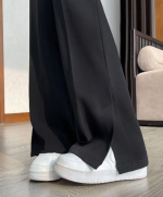 High-waisted loose slim fit versatile casual slit boot-cut suit pants - Image 8