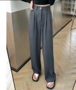 Korean Wide-leg drapey trousers, high-waisted, versatile loose, casual suit formal trousers - Image 10