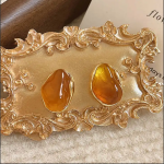 High-end retro coffee-colored earrings celebrity hot style temperament earrings - Image 7
