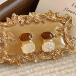 High-end retro coffee-colored earrings celebrity hot style temperament earrings - Image 9