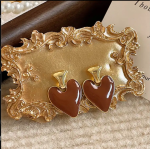 High-end retro coffee-colored earrings celebrity hot style temperament earrings - Image 12