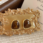 High-end retro coffee-colored earrings celebrity hot style temperament earrings - Image 13