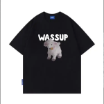 WASSUP little cute sheep heavyweight 270G pure cotton unisex loose T-shirt casual all-match half-sleeve Top - Image 2