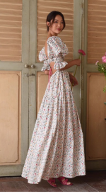 Niche Design Backless Floral Seaside Dress for Women – Elegant Flowy Vacation Style - Image 8