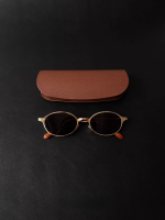 Tea Brown Lens Gold Rim Face-Flattering Sunglasses for Women - Image 3