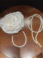 Vintage Pearl Camellia Round Handbag - Image 9