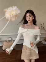 Women’s Floral Off-Shoulder Asymmetric Knit Top - Image 3