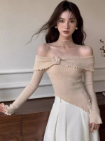 Women’s Floral Off-Shoulder Asymmetric Knit Top - Image 6