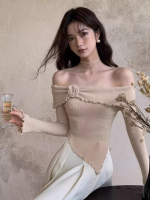 Women’s Floral Off-Shoulder Asymmetric Knit Top - Image 9