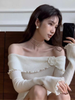 Women’s Floral Off-Shoulder Asymmetric Knit Top - Image 4