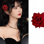 Red Rose Floral Hair Clip Retro Duckbill Hairpin