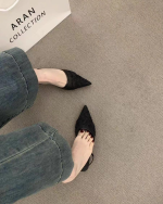Ivory Floral Lace Kitten Heel Mules – Pointed Toe - Image 18