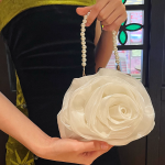 Vintage Pearl Camellia Round Handbag