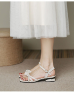 Fairy French Low Heel Roman Sandals for Women - Image 6
