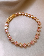 Pink Square Zircon Bracelet for Women - Image 2