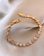 Pink Square Zircon Bracelet for Women - Image 3