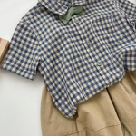 Boys Plaid Loose Fit T-Shirt and Pants Set – Korean Style Kids Outfit - Image 2