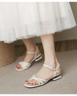 Fairy French Low Heel Roman Sandals for Women - Image 7