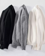 Men’s Double-Zip Solid Knit Cardigan - Image 3