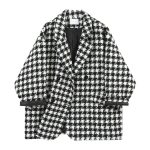 Checkered pattern black-white-Gray thick blazers