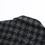 Checkered pattern black-white-Gray thick blazers - Image 7