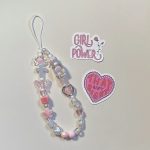 Sakura Metal Heart Phone Case Universal CCD Camera Strap Short Cord Chain Pendant Gentle - Image 3